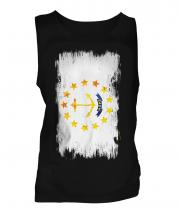 Rhode Island State Grunge Flag Mens Vest