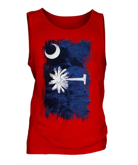 South Carolina State Grunge Flag Mens Vest