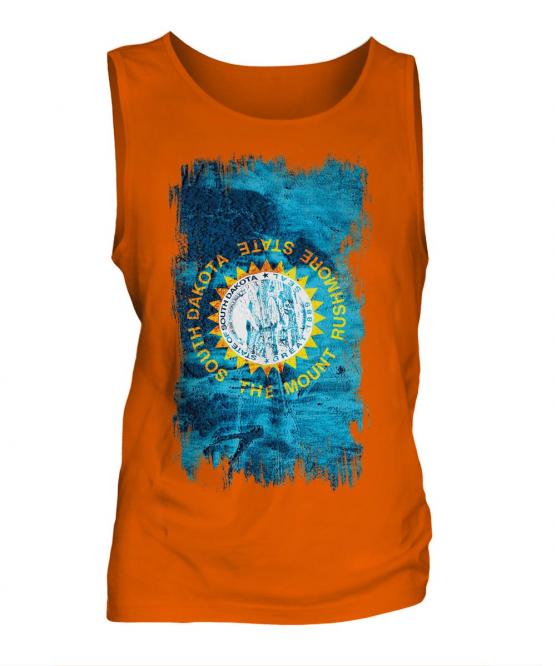 South Dakota State Grunge Flag Mens Vest