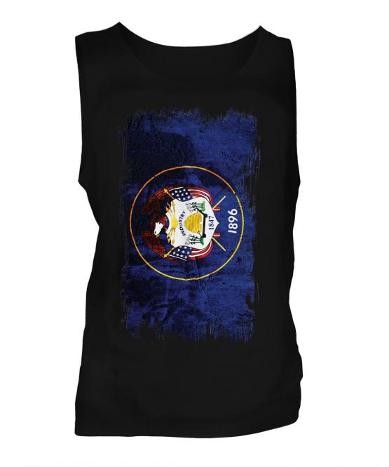 Utah State Grunge Flag Mens Vest