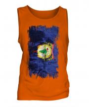 Vermont State Grunge Flag Mens Vest