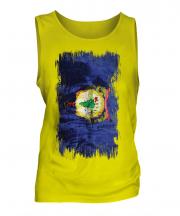 Vermont State Grunge Flag Mens Vest