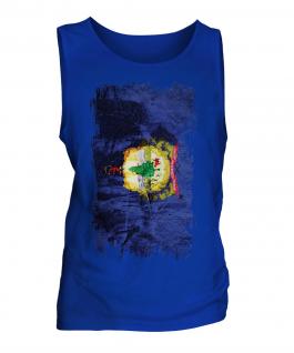 Vermont State Grunge Flag Mens Vest