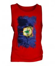 Vermont State Grunge Flag Mens Vest