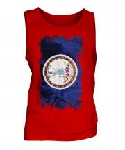 Virginia State Grunge Flag Mens Vest