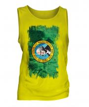 Washington State Grunge Flag Mens Vest