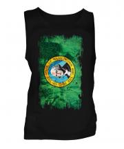 Washington State Grunge Flag Mens Vest