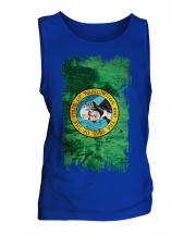 Washington State Grunge Flag Mens Vest