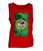 Washington State Grunge Flag Mens Vest