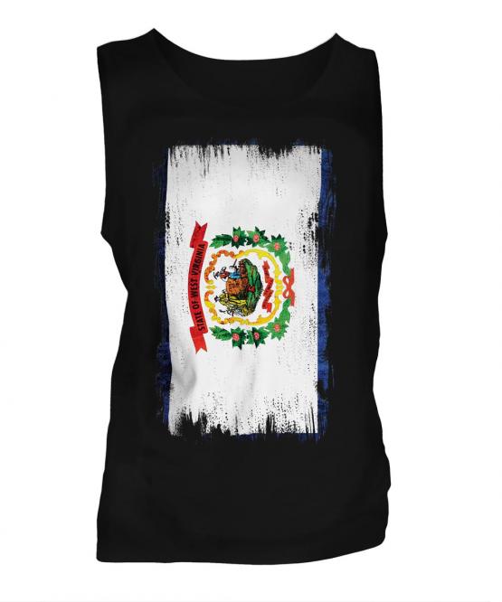 West Virginia State Grunge Flag Mens Vest