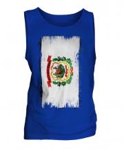 West Virginia State Grunge Flag Mens Vest
