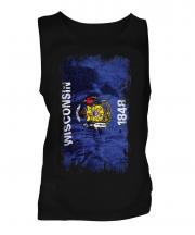 Wisconsin State Grunge Flag Mens Vest