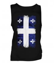 Quebec Grunge Flag Mens Vest