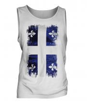 Quebec Grunge Flag Mens Vest