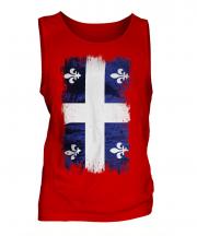 Quebec Grunge Flag Mens Vest