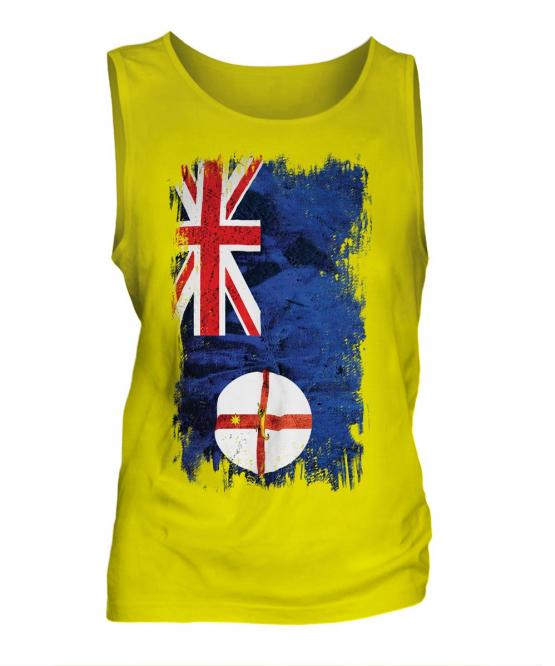 New South Wales Grunge Flag Mens Vest