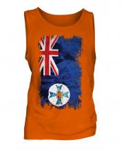Queensland Grunge Flag Mens Vest