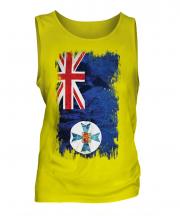 Queensland Grunge Flag Mens Vest