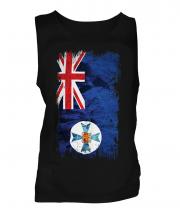 Queensland Grunge Flag Mens Vest