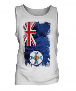 Queensland Grunge Flag Mens Vest