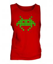 Neon Space Invader Mens Vest