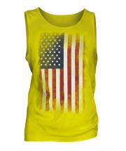 Stars And Stripes Faded Flag Mens Vest