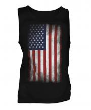 Stars And Stripes Faded Flag Mens Vest