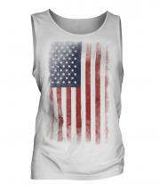 Stars And Stripes Faded Flag Mens Vest