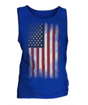 Stars And Stripes Faded Flag Mens Vest