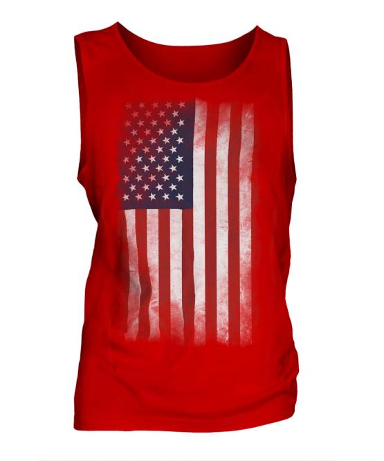 Stars And Stripes Faded Flag Mens Vest