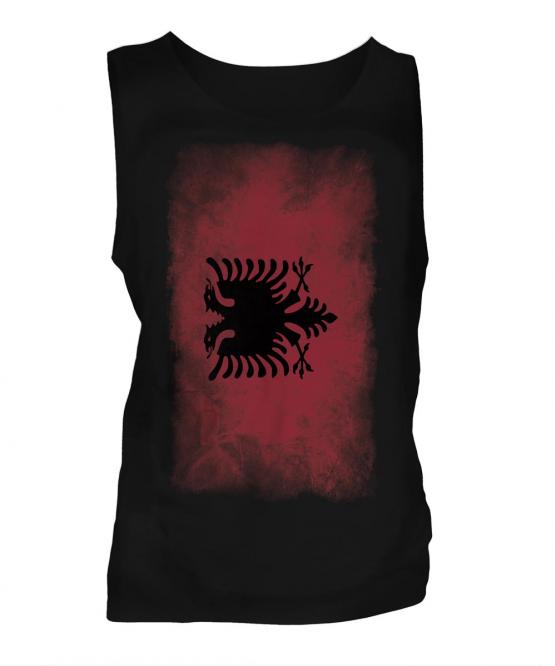 Albania Faded Flag Mens Vest