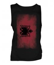 Albania Faded Flag Mens Vest