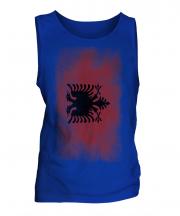 Albania Faded Flag Mens Vest