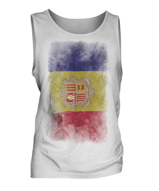Andorra Faded Flag Mens Vest