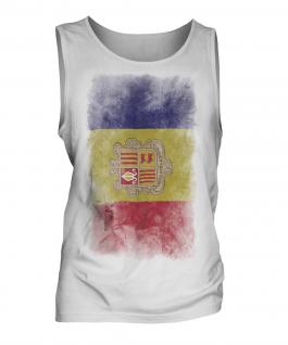 Andorra Faded Flag Mens Vest