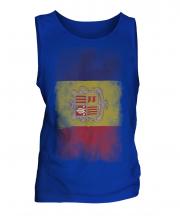 Andorra Faded Flag Mens Vest