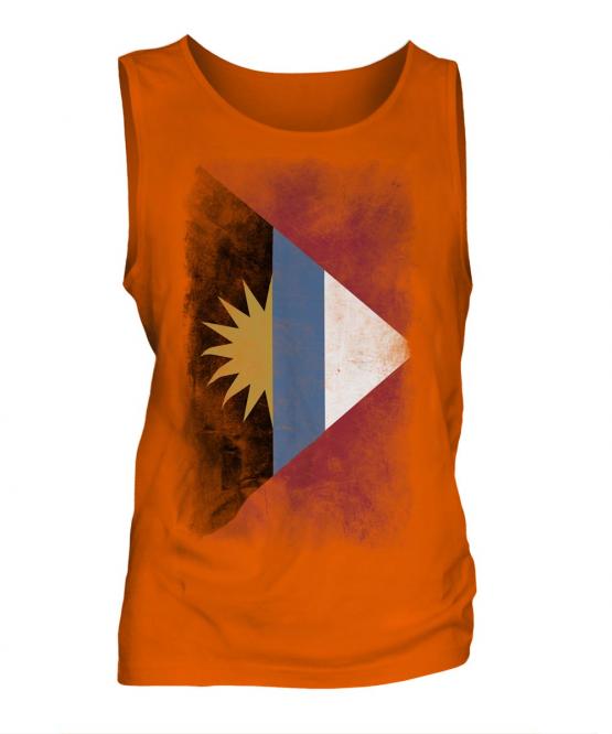 Antigua And Barbuda Faded Flag Mens Vest