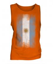 Argentina Faded Flag Mens Vest