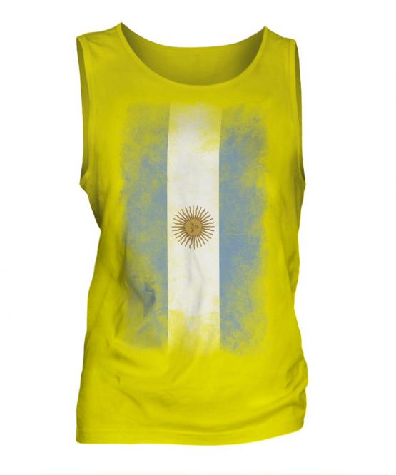 Argentina Faded Flag Mens Vest