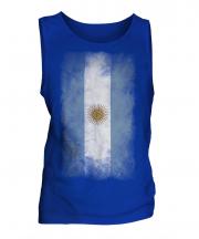 Argentina Faded Flag Mens Vest