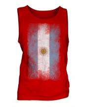 Argentina Faded Flag Mens Vest