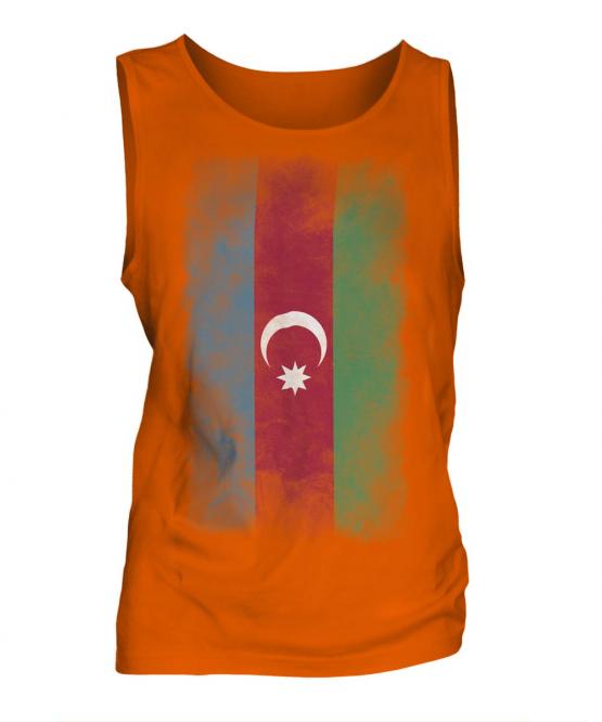 Azerbaijan Faded Flag Mens Vest