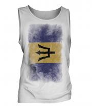Barbados Faded Flag Mens Vest