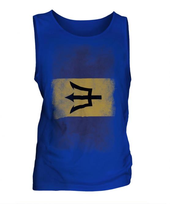 Barbados Faded Flag Mens Vest