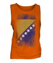 Bosnia And Herzegovina Faded Flag Mens Vest