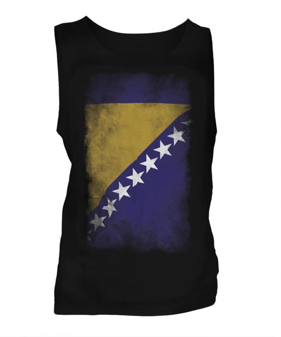 Bosnia And Herzegovina Faded Flag Mens Vest