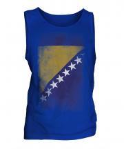 Bosnia And Herzegovina Faded Flag Mens Vest