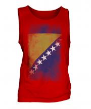 Bosnia And Herzegovina Faded Flag Mens Vest