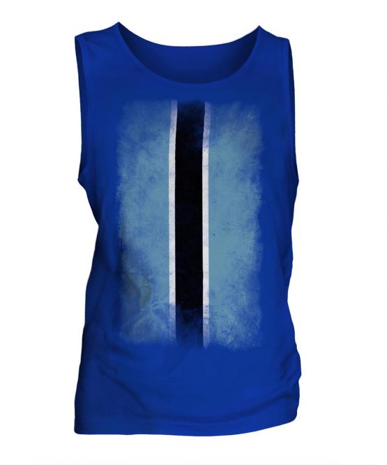 Botswana Faded Flag Mens Vest