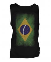 Brazil Faded Flag Mens Vest